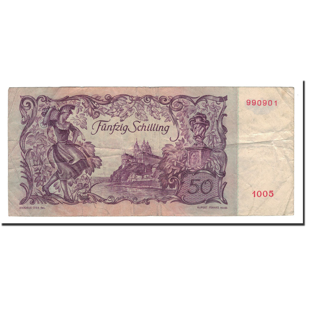 Banknote, Austria, 50 Schilling, 1951, 1951-01-02, KM:130, VF(30-35)