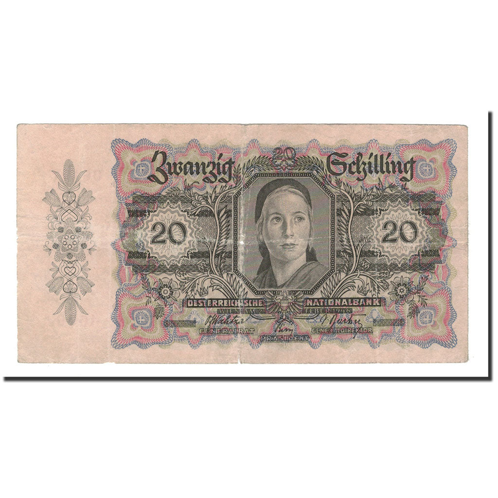 Autriche, 20 Schilling, 1946, 1946-02-02, KM:123, B+