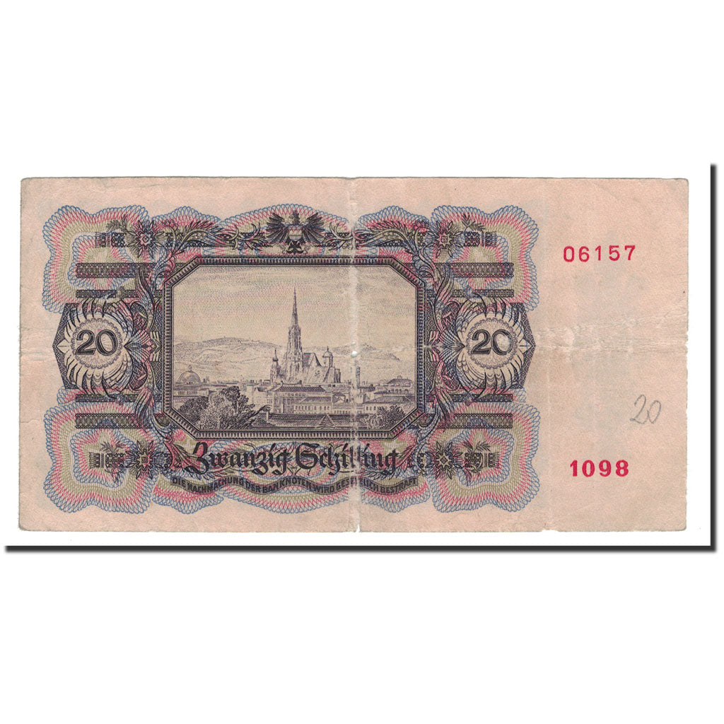 Autriche, 20 Schilling, 1946, 1946-02-02, KM:123, B+