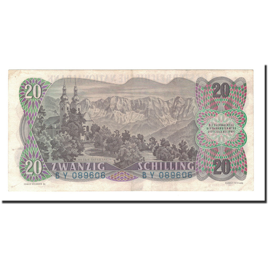 Banknote, Austria, 20 Schilling, 1956, 1956-07-02, KM:136a, AU(55-58)
