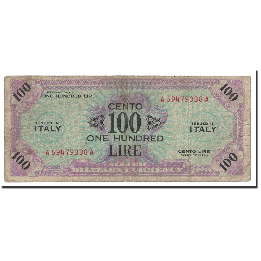 Italy, 100 Lire, 1943A, VG(8-10)