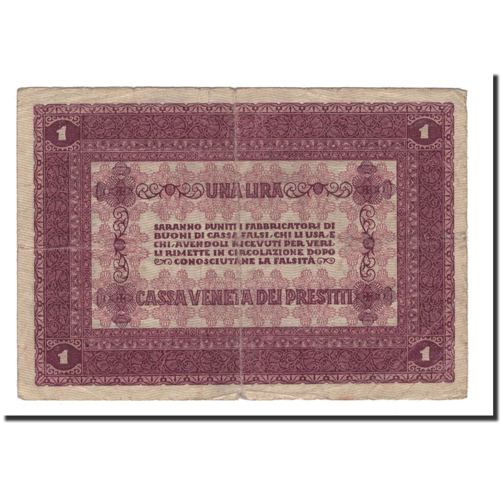 Italy, 1 Lire, 1918, 1918-01-02, VF(20-25)