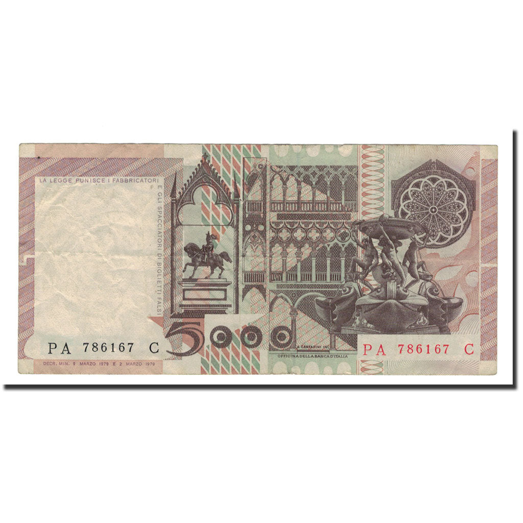 Italy, 5000 Lire, 1979, KM:105a, 1979-03-09, AU(50-53)