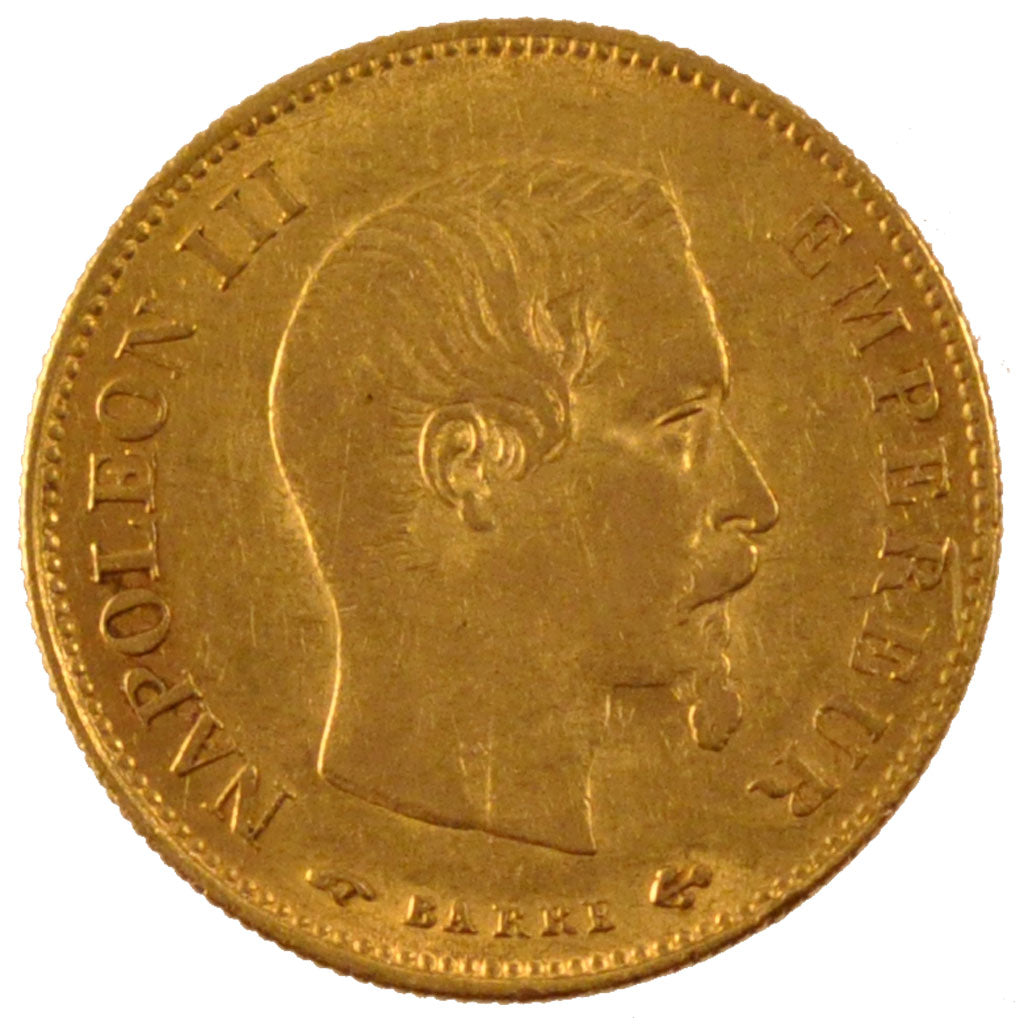 FRANCE, Napoléon III, 10 Francs, 1860, Paris, KM #784.3, AU(50-53), Gold, Gadour