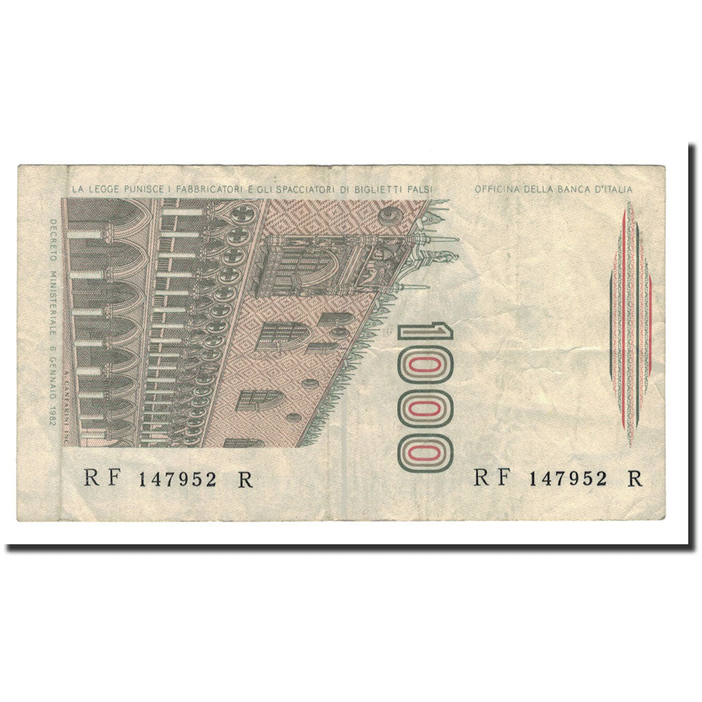 Banknote, Italy, 1000 Lire, 1982, 1982-01-06, KM:109b, AU(50-53)