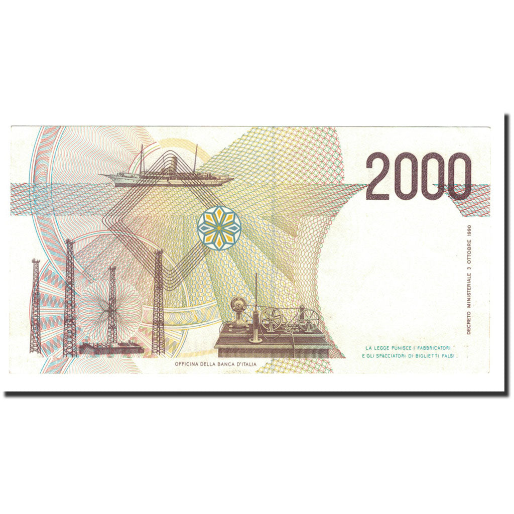 Italy, 2000 Lire, 1990, KM:115, UNC(65-70)