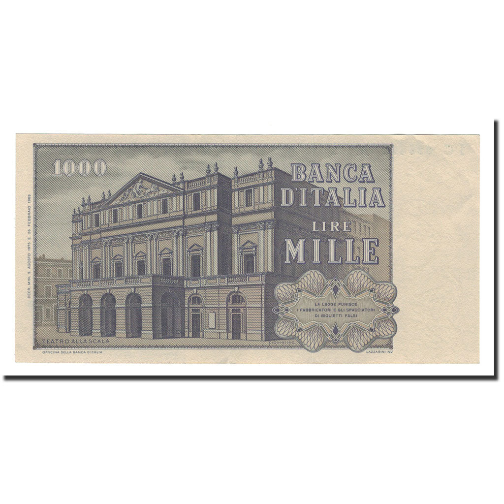 Banknote, Italy, 1000 Lire, 1969-1981, 1975-08-05, KM:101d, UNC(65-70)