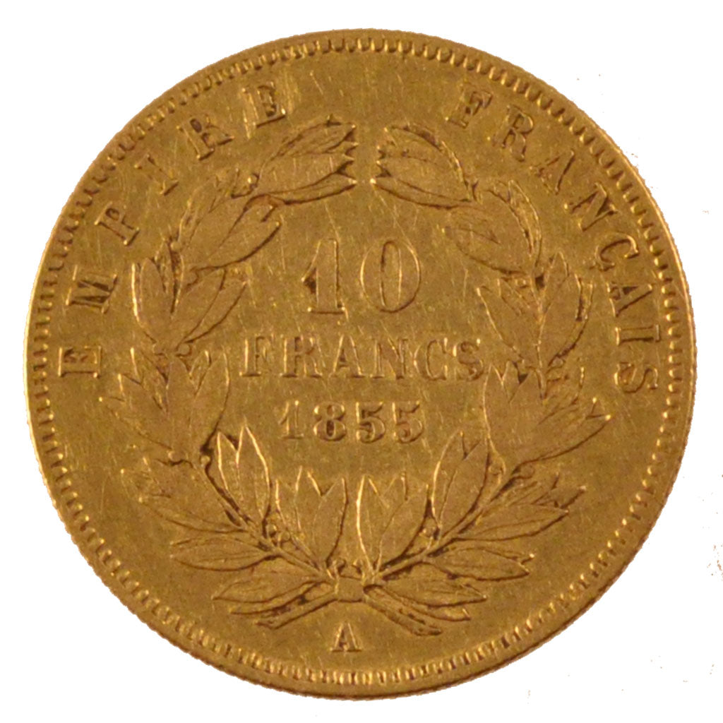 Francia, 10 Francs, 1855, Paris, BB, Oro