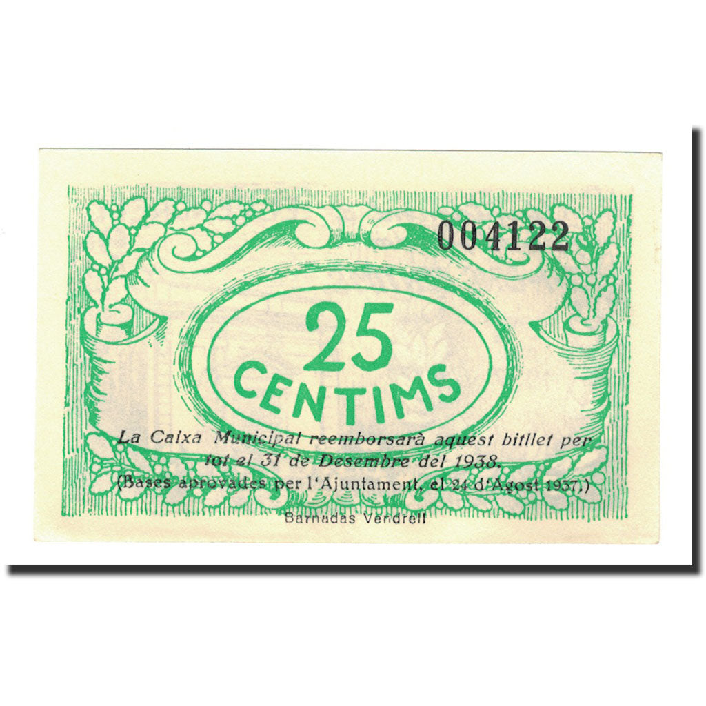 Spain, 25 Centimos, 1937, UNC(65-70)