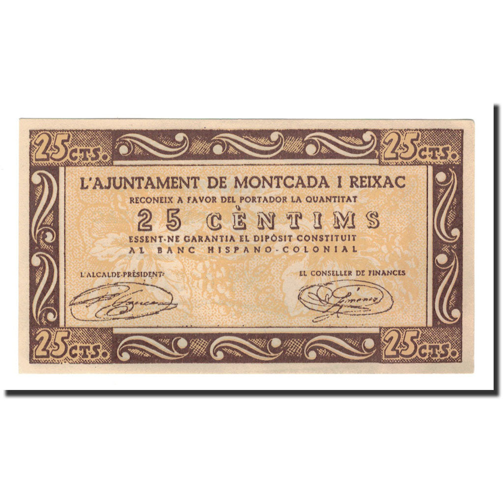 Billete, 25 Centimos, 1937, España, 1937-11-19, UNC