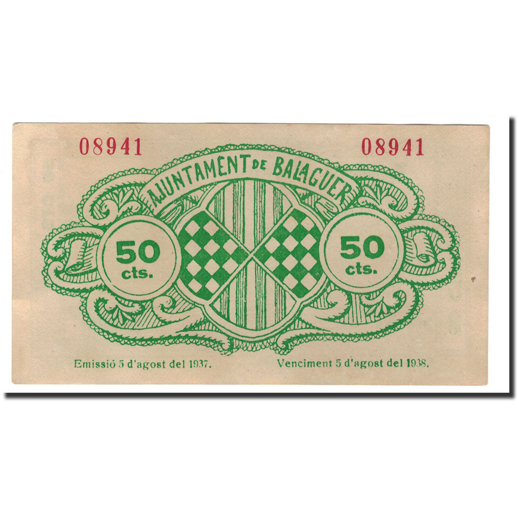 Banknote, Spain, 50 Centimos, 1937, 1937-08- 05, UNC(65-70)
