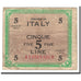 Italy, 5 Lire, 1943A, KM:M18b, VF(20-25)
