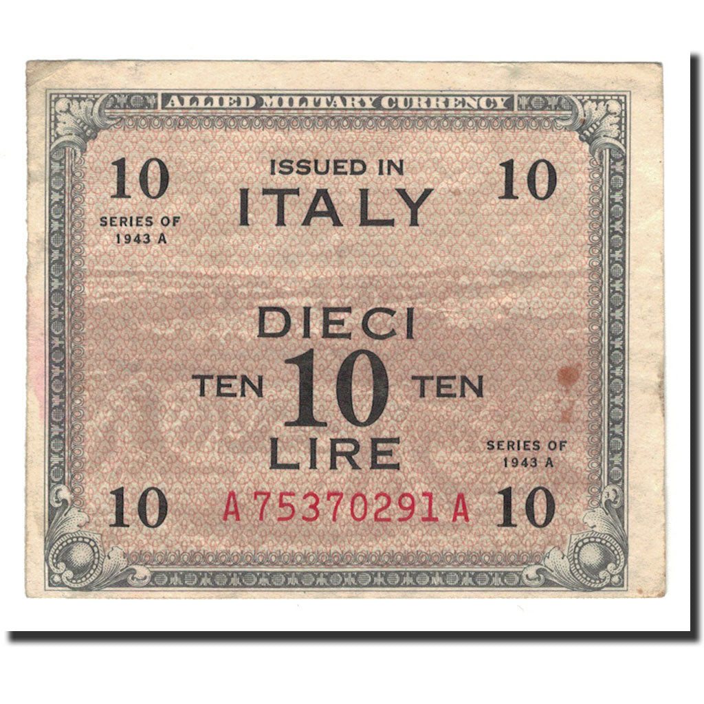 Italy, 10 Lire, 1943A, KM:M19a, VF(30-35)