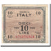 Italia, 10 Lire, 1943A, KM:M19a, MB+