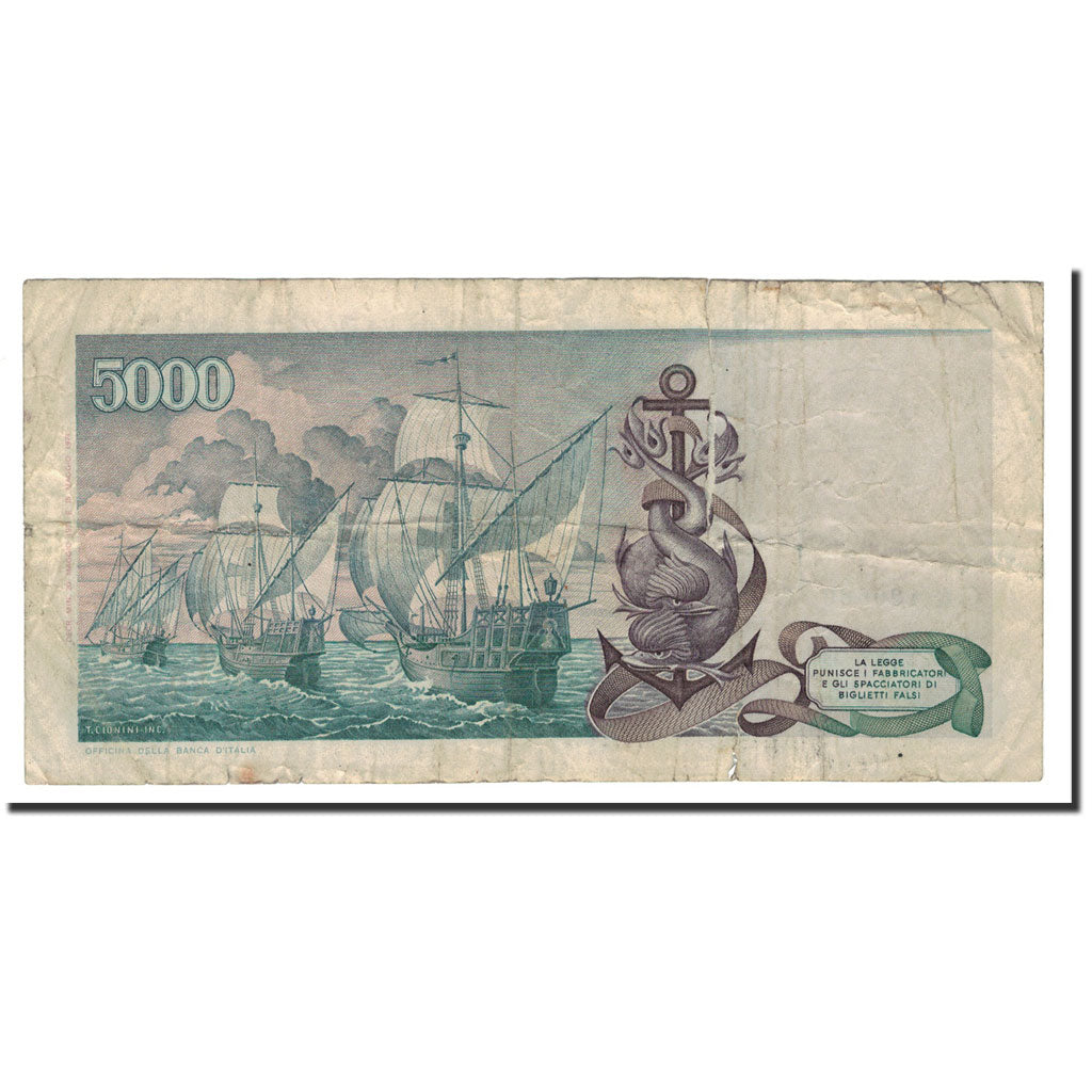 Billet, Italie, 5000 Lire, 1971-1977, 1971-05-20, KM:102a, B+