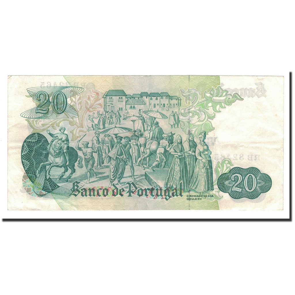 Banknote, Portugal, 20 Escudos, 1971, 1971-07-27, KM:173, AU(50-53)