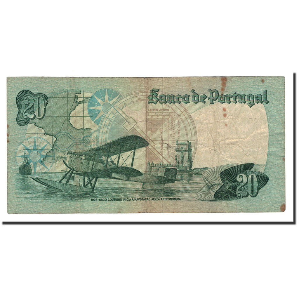 Banknote, Portugal, 20 Escudos, 1978, 1978-10-04, KM:176b, VF(20-25)