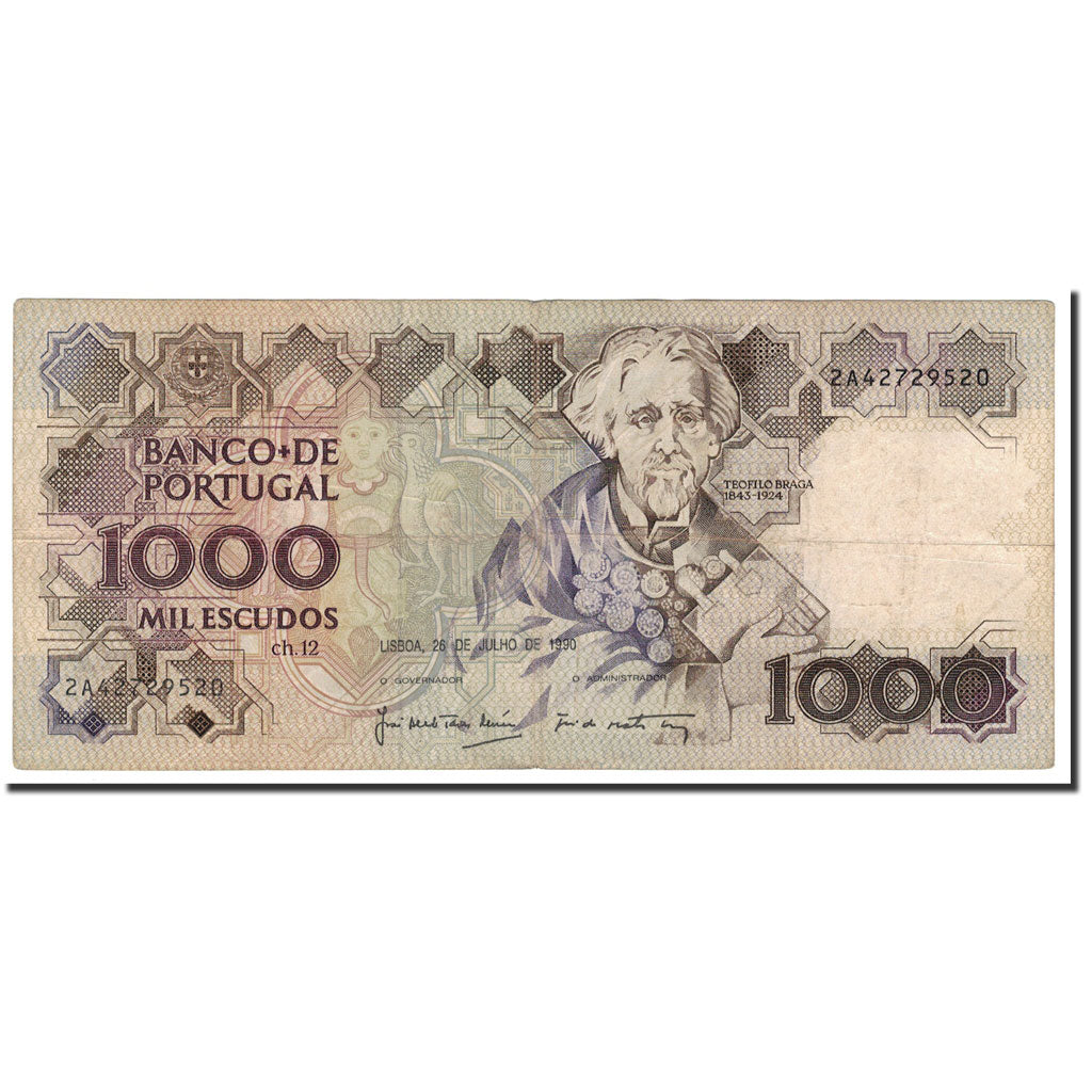Geldschein, Portugal, 1000 Escudos, 1983-1994, 1990-07-26, KM:181g, S+