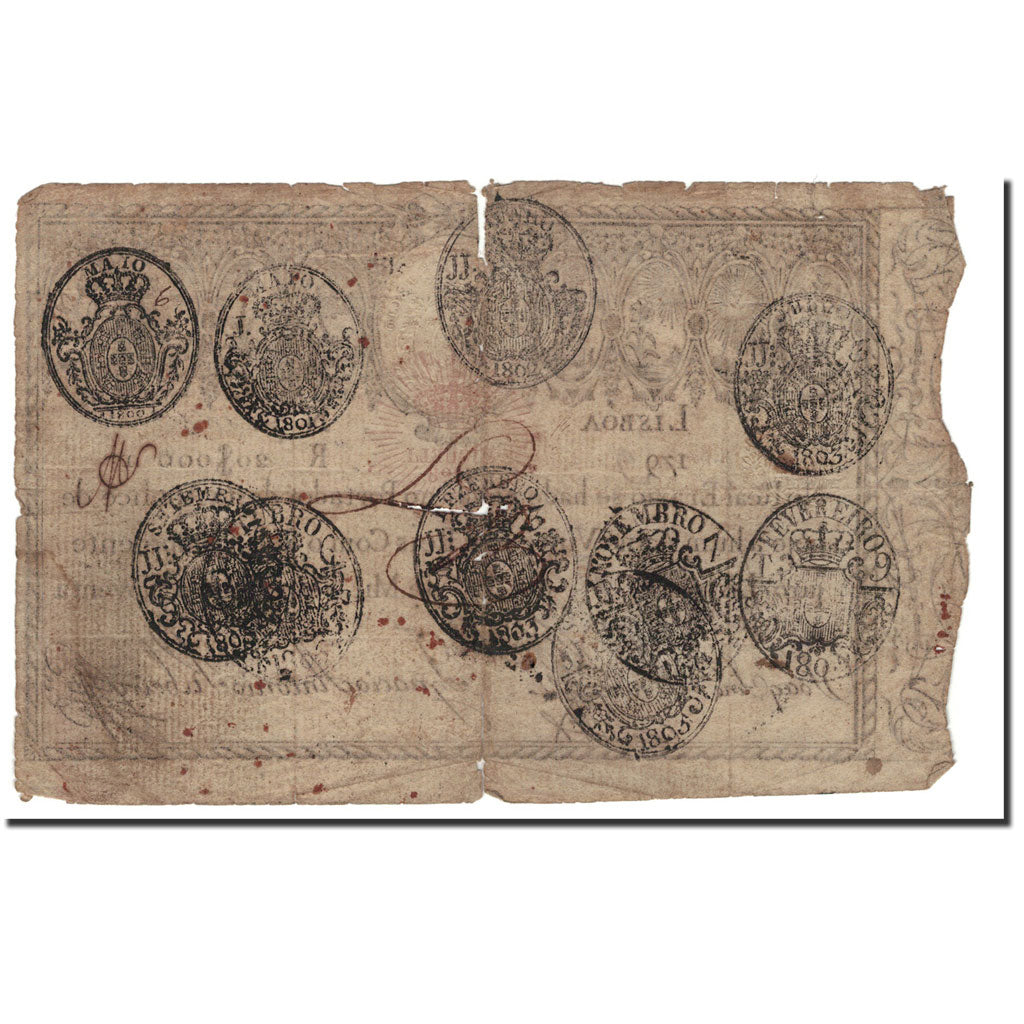 Banknote, Portugal, 20,000 Reis, 1828, KM:46, VG(8-10)