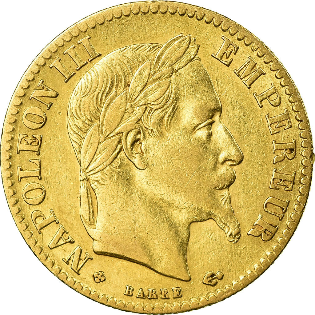 Moneda, Francia, Napoleon III, Napoléon III, 10 Francs, 1868, Strasbourg, MBC
