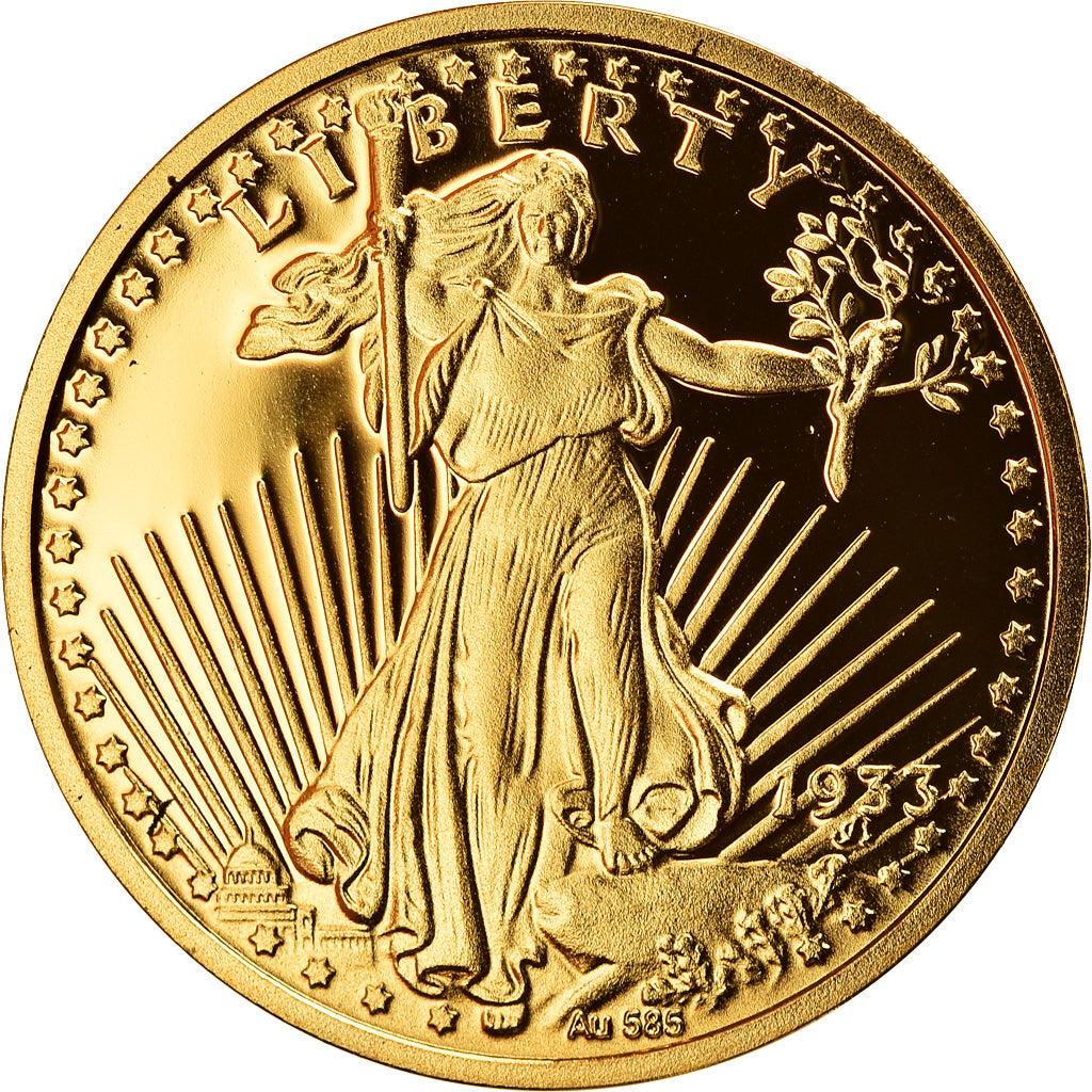 France, Medal, Reproduction Twenty Dollars Liberty, MS(65-70), Gold