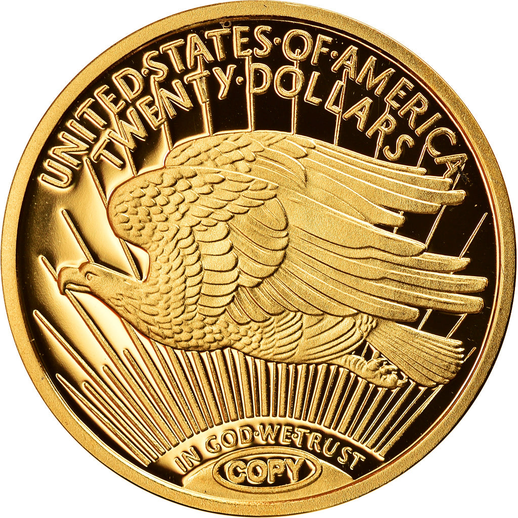 France, Medal, Reproduction Twenty Dollars Liberty, MS(65-70), Gold