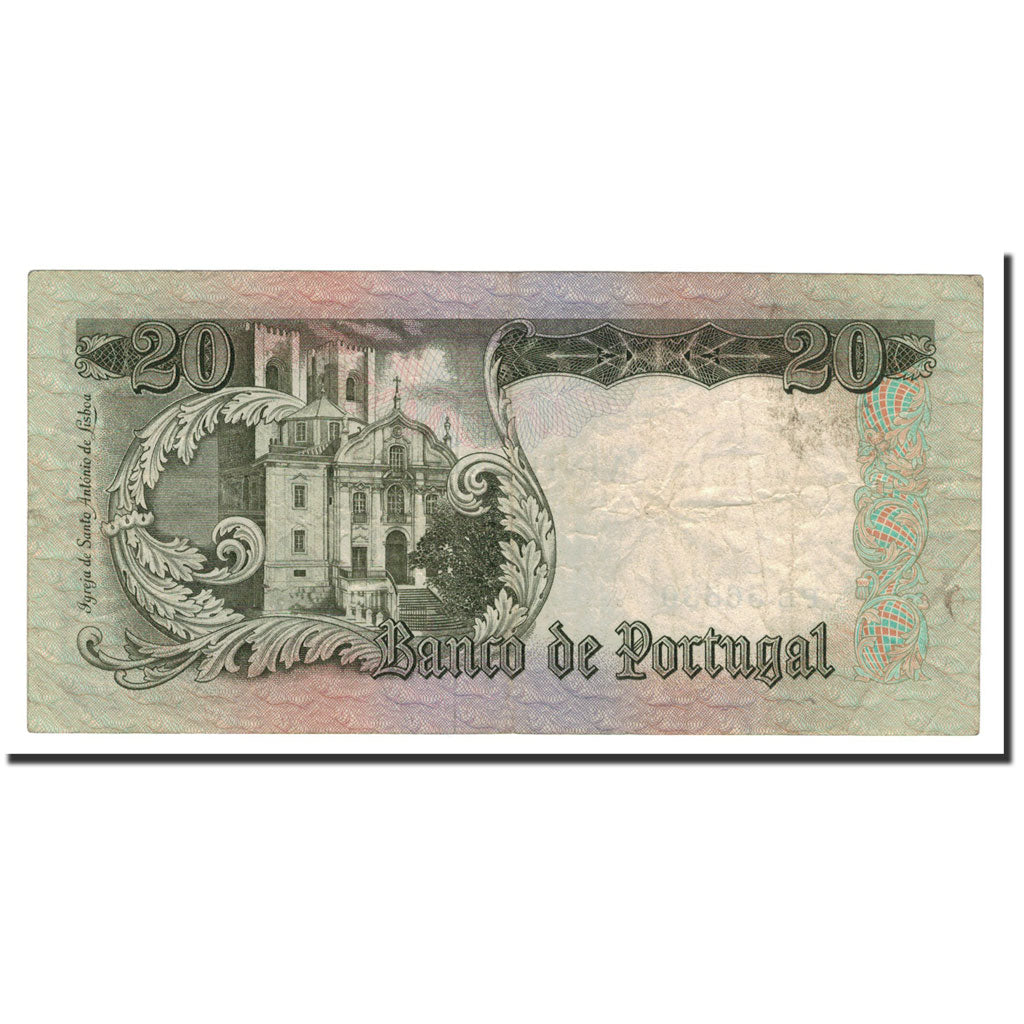 Billet, Portugal, 20 Escudos, 1964, 1964-05-26, KM:167a, TTB