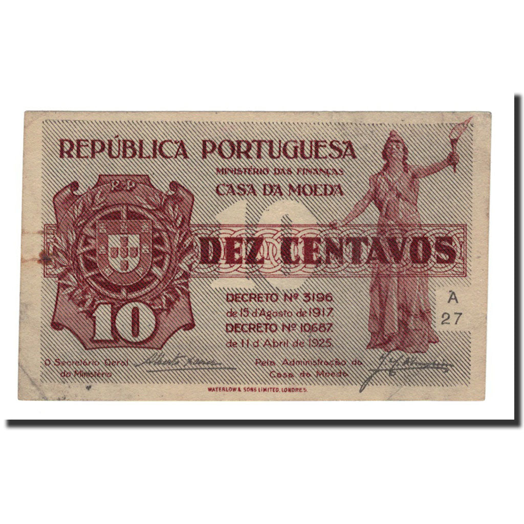 Portugal, 10 Centavos, 1917, 1917-08-15, KM:101, AU(55-58)