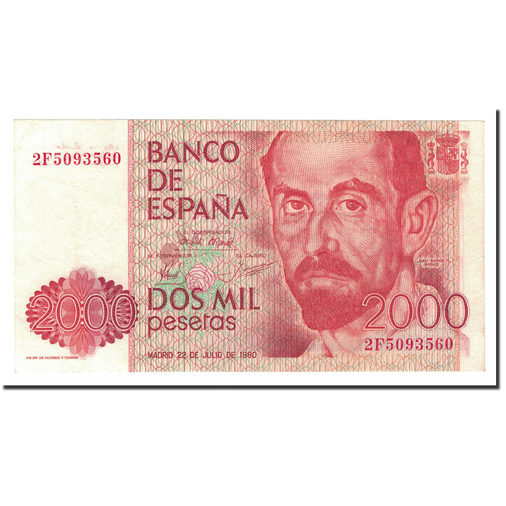 Banconote, Spagna, 2000 Pesetas, 1980, KM:159, 1980-07-22, FDS