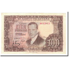 Spain, 100 Pesetas, 1955, KM:145a, 1953-04-07, AU(50-53)