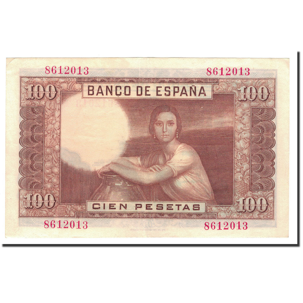 Spain, 100 Pesetas, 1955, KM:145a, 1953-04-07, AU(50-53)