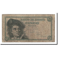 Spain, 5 Pesetas, 1948, KM:136a, 1948-03-05, VG(8-10)