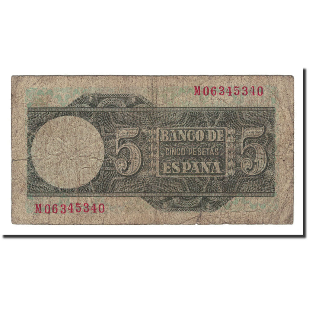Spain, 5 Pesetas, 1948, KM:136a, 1948-03-05, VG(8-10)