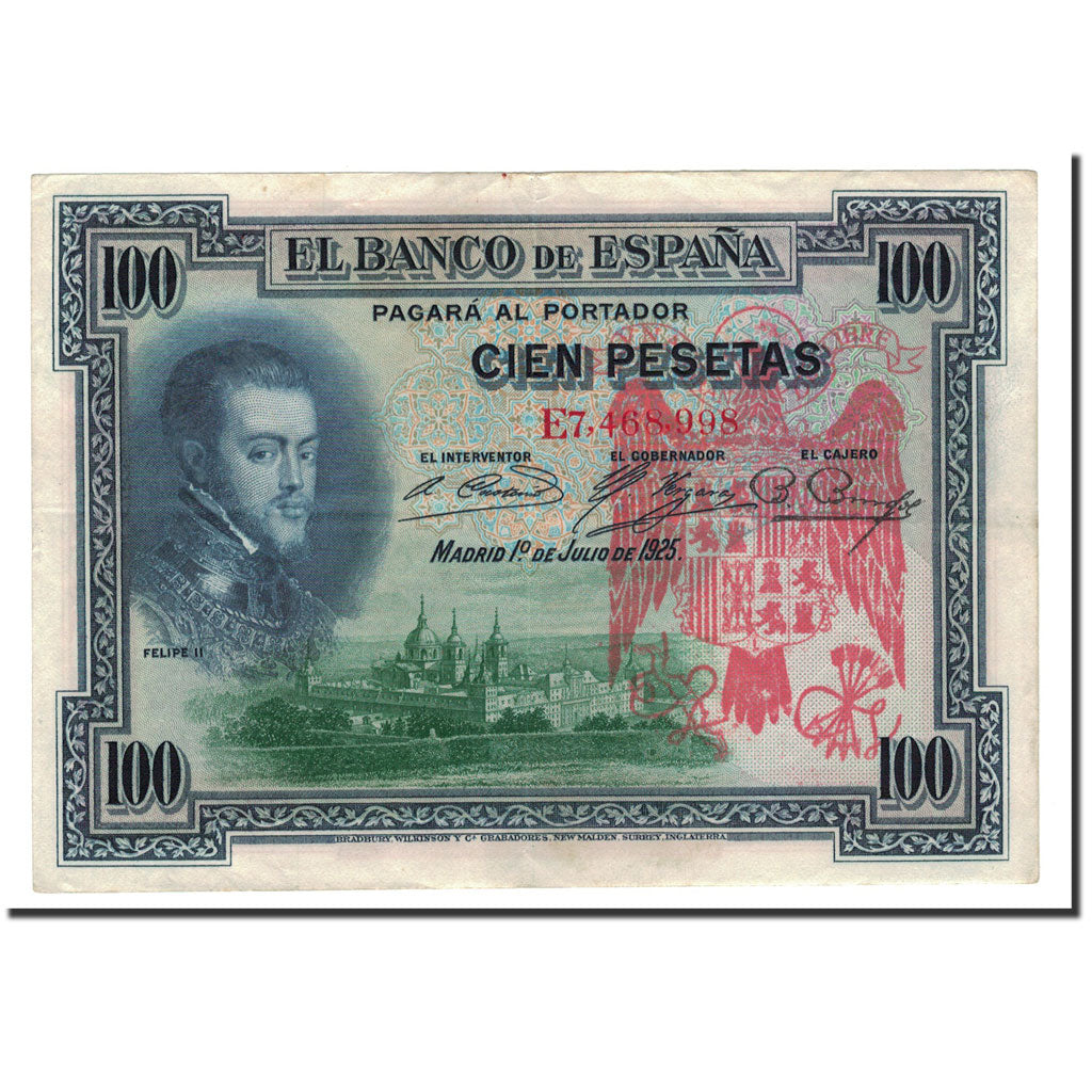 Banknote, Spain, 100 Pesetas, 1925, 1925-07-01, KM:69c, AU(55-58)