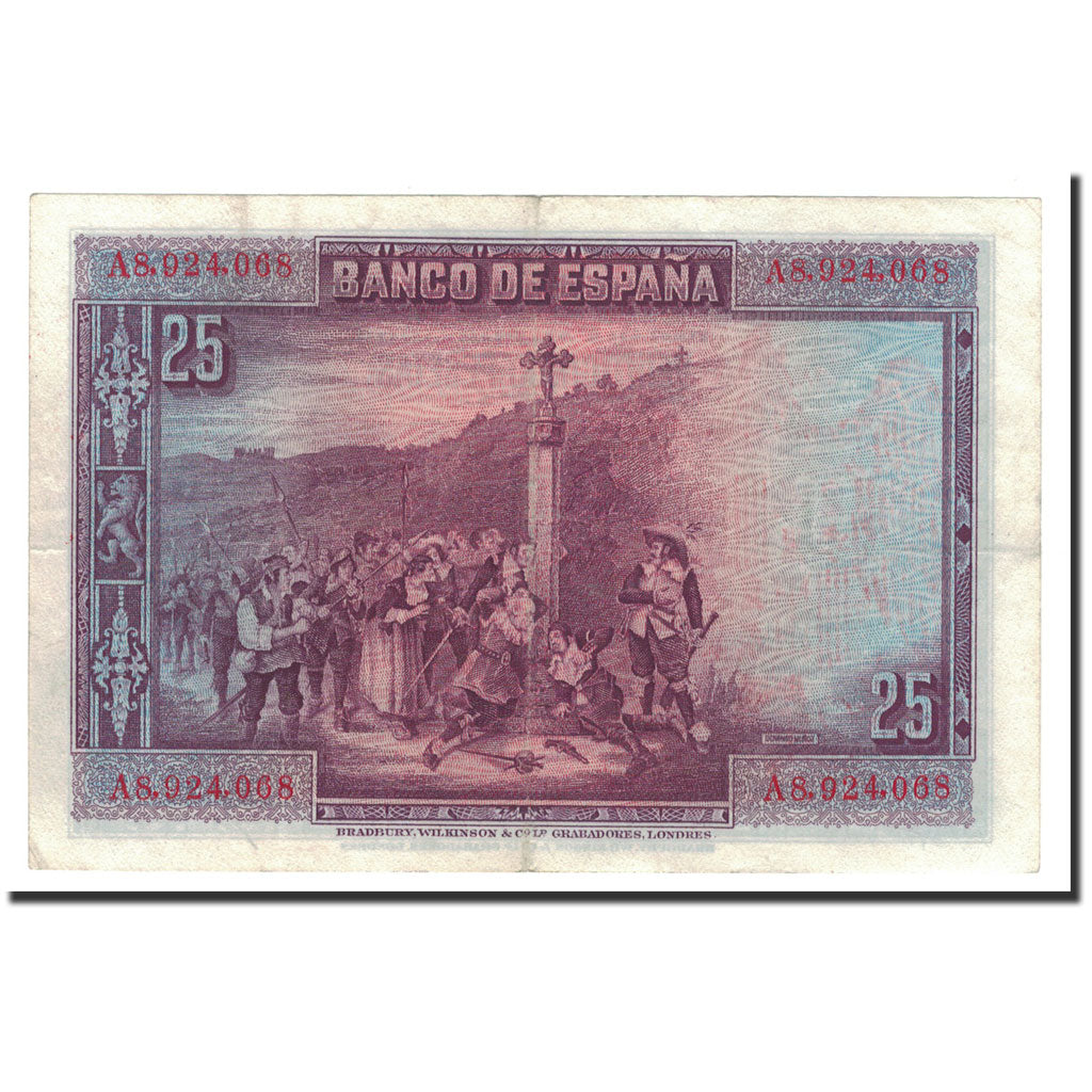 Billet, Espagne, 25 Pesetas, 1928, 1928-08-15, KM:74a, SUP