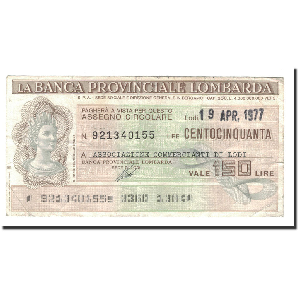 Billete, 150 Lire, 1977, Italia, 1977-04-19, MBC