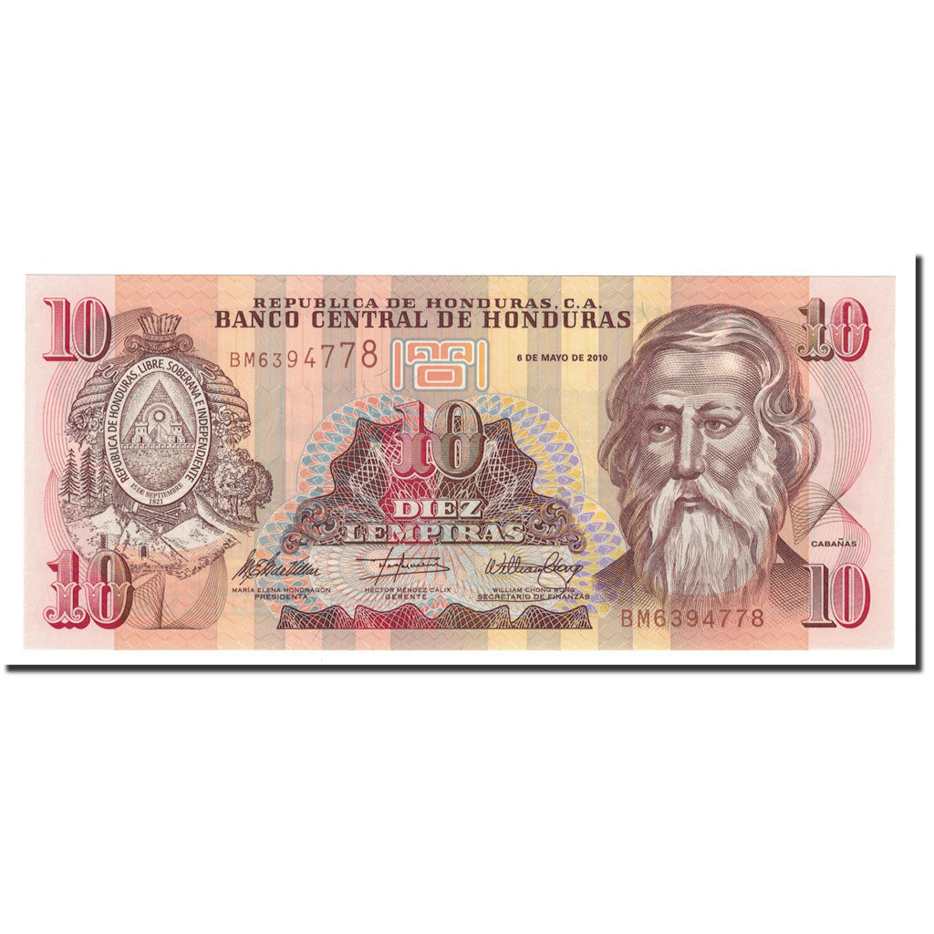 Banknote, Honduras, 10 Lempiras, 2010, 2010-05-06, KM:86e, UNC(65-70)