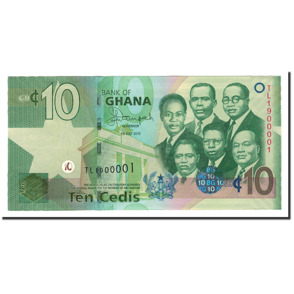 Geldschein, Ghana, 10 Cedis, 2007-2015, 2015-07-01, KM:39f, UNZ