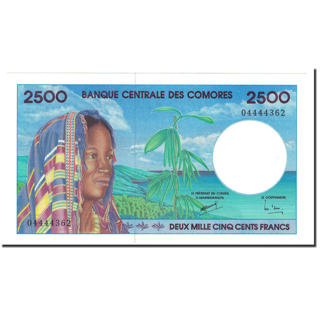 Comoros, 2500 Francs, 1997, KM:13, UNC(65-70)