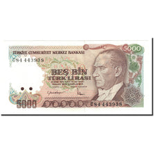 Turkey, 5000 Lira, 1970, 1985, KM:197, UNC(65-70)