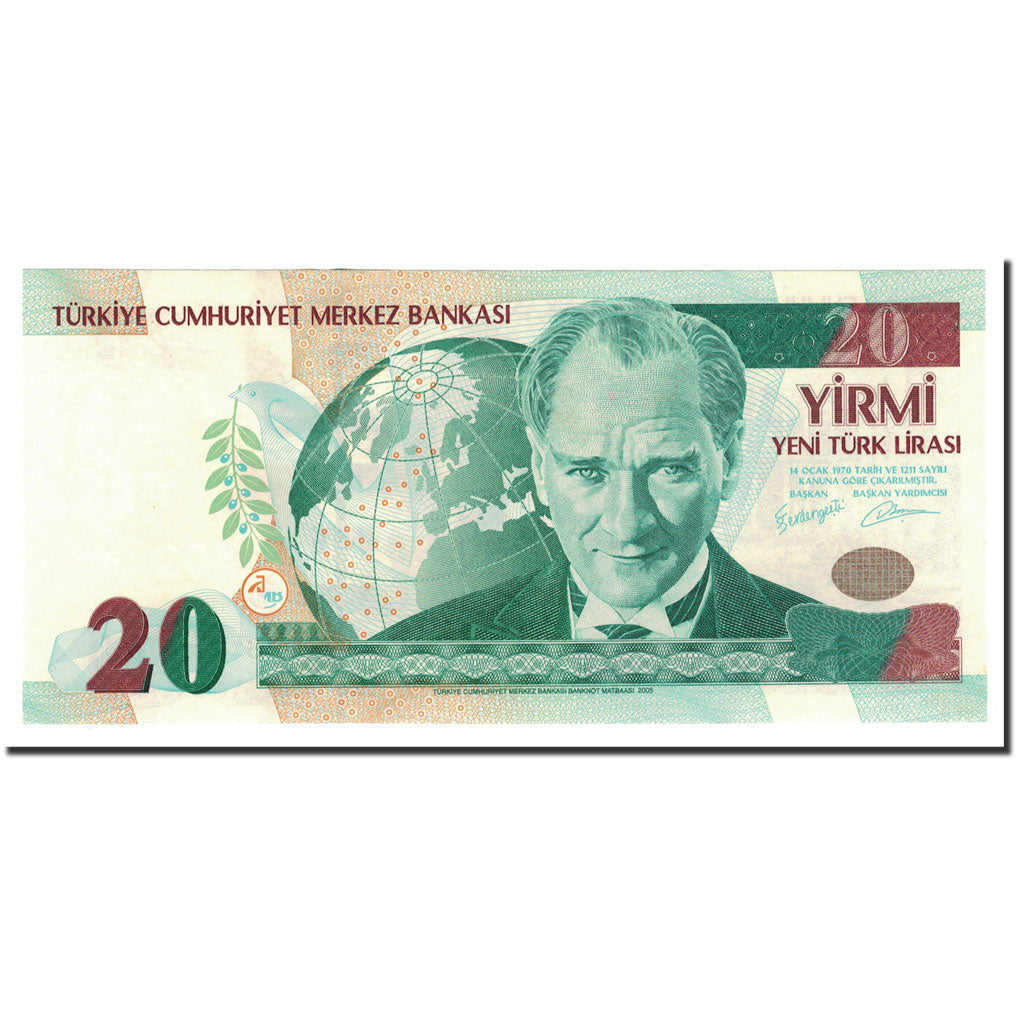 Banknote, Turkey, 20 New Lira, 2005, KM:219, UNC(65-70)