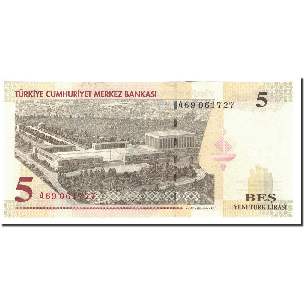 Banknote, Turkey, 5 New Lira, 2005, KM:217, UNC(65-70)
