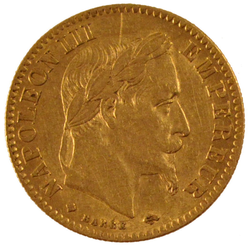 Francia, Napoleon III, Napoléon III, 10 Francs, 1865, Strasbourg, BB, Oro, K...