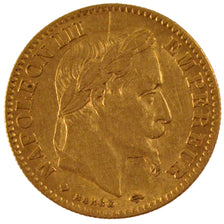 Francia, Napoleon III, Napoléon III, 10 Francs, 1865, Strasbourg, BB, Oro, K...