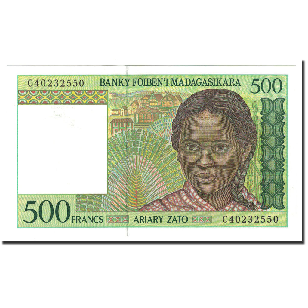 Banknote, Madagascar, 500 Francs = 100 Ariary, 1994-1995, Undated (1994)