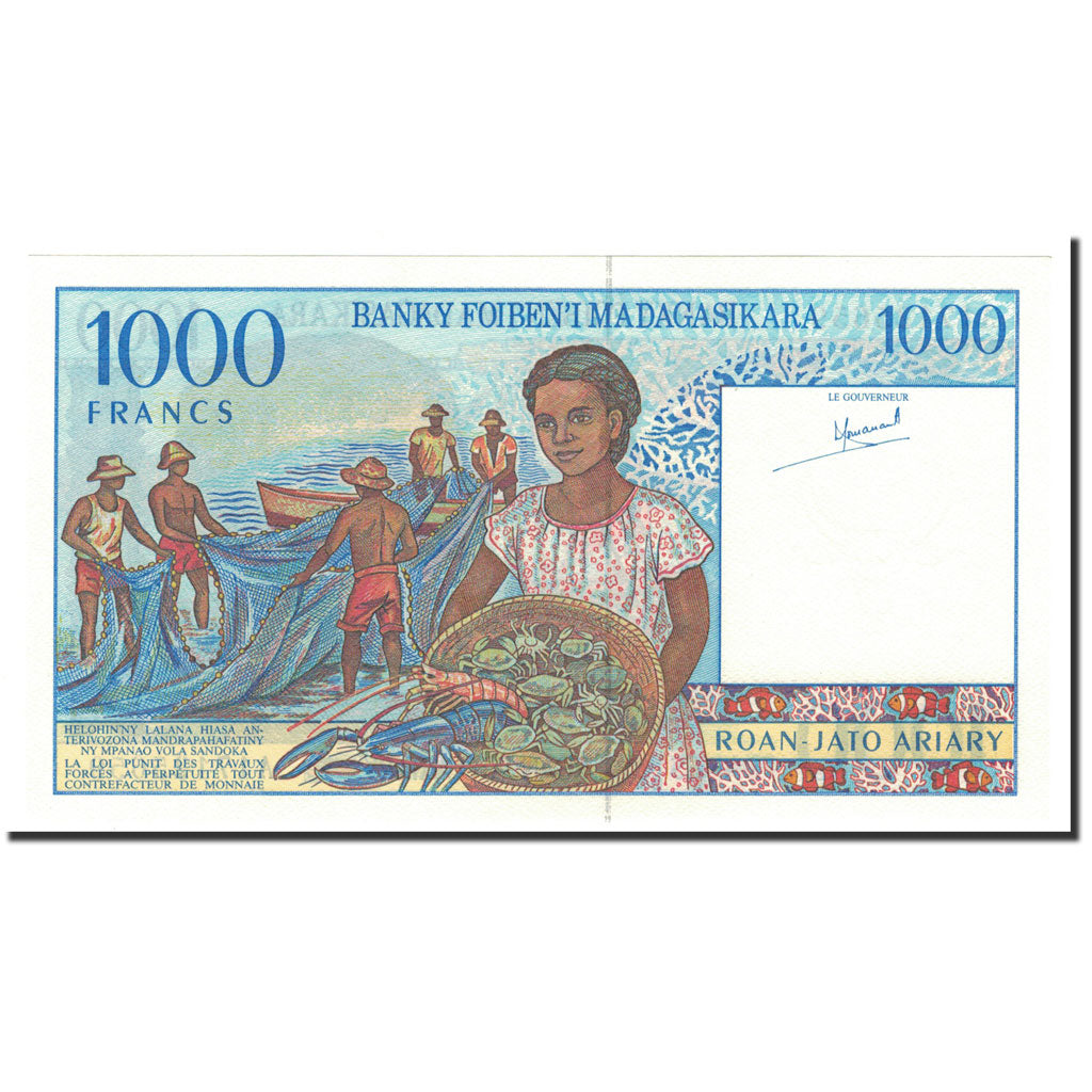Banknote, Madagascar, 1000 Francs = 200 Ariary, 1994-1995, Undated (1994)