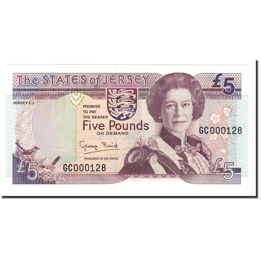Banknote, Jersey, 5 Pounds, 1993, KM:21a, UNC(65-70)