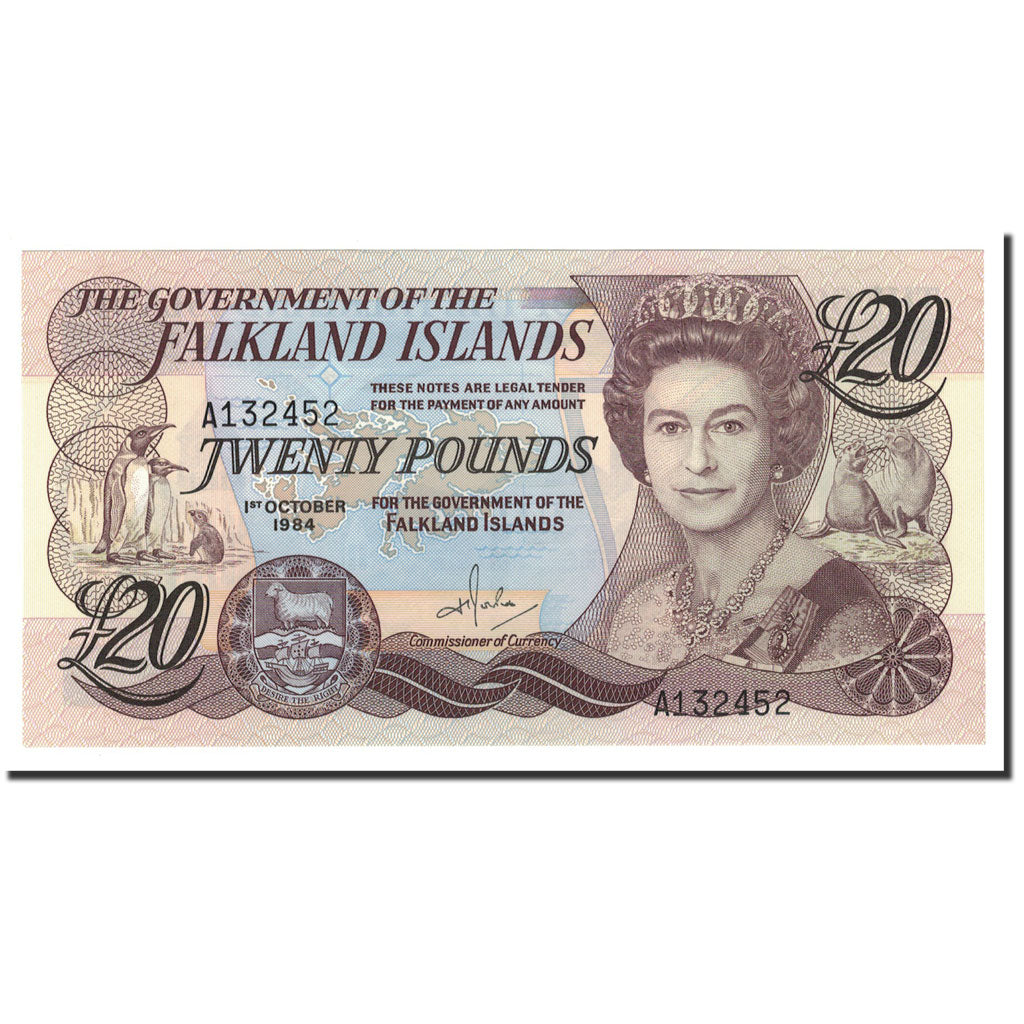 Banknot, Falklandy, 20 Pounds, 1984, 1984-10-01, KM:15a, UNC(65-70)
