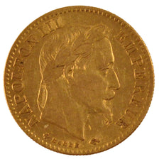 FRANCE, Napoléon III, 10 Francs, 1866, Strasbourg, KM #800.2, EF(40-45), Gold, G