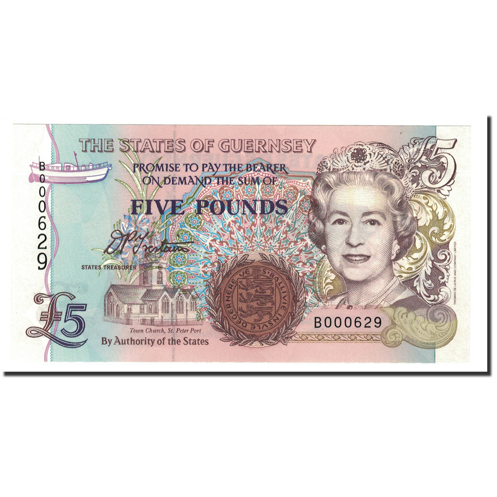 Guernsey, 5 Pounds, 1996, KM:56a, UNC(65-70)